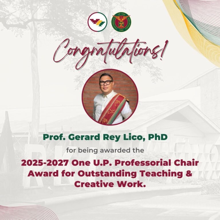 Prof Gerard Lico, PhD – UP Professional Chair Award
