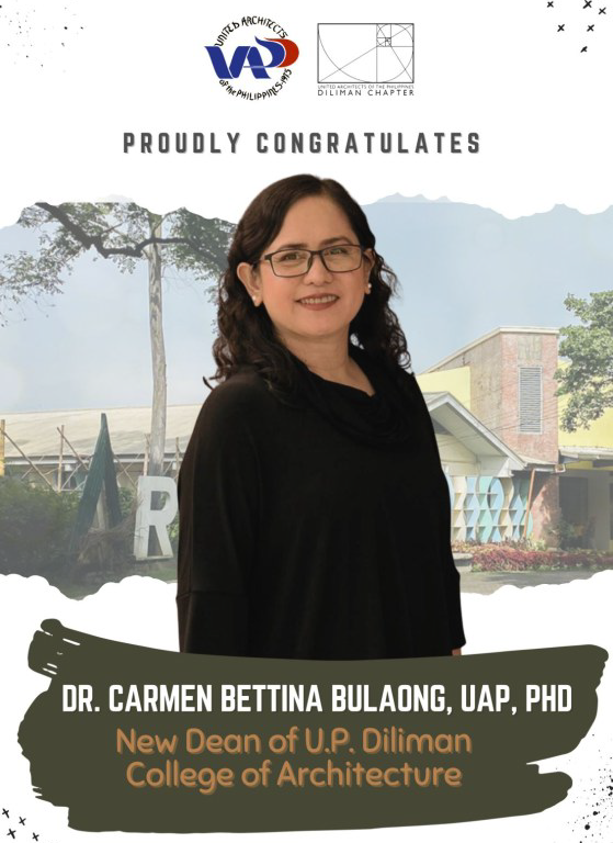 Dr. Carmen Bulaong, UAP, PhP – New dean of UPCA